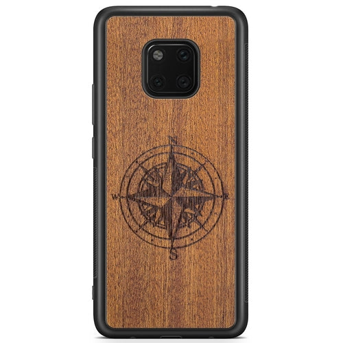 Handcrafted Mahogany Wood Phone Case, Compass Edition