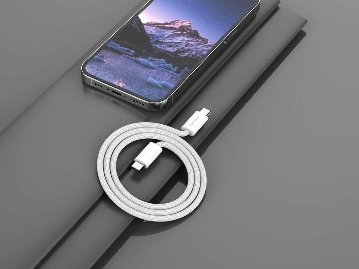 Techancy USB-C to USB-C Cable TB4764 1M PD 60W, Locked, Fast Charging
