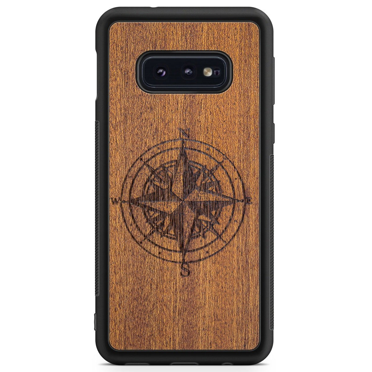 Handcrafted Mahogany Wood Phone Case, Compass Edition